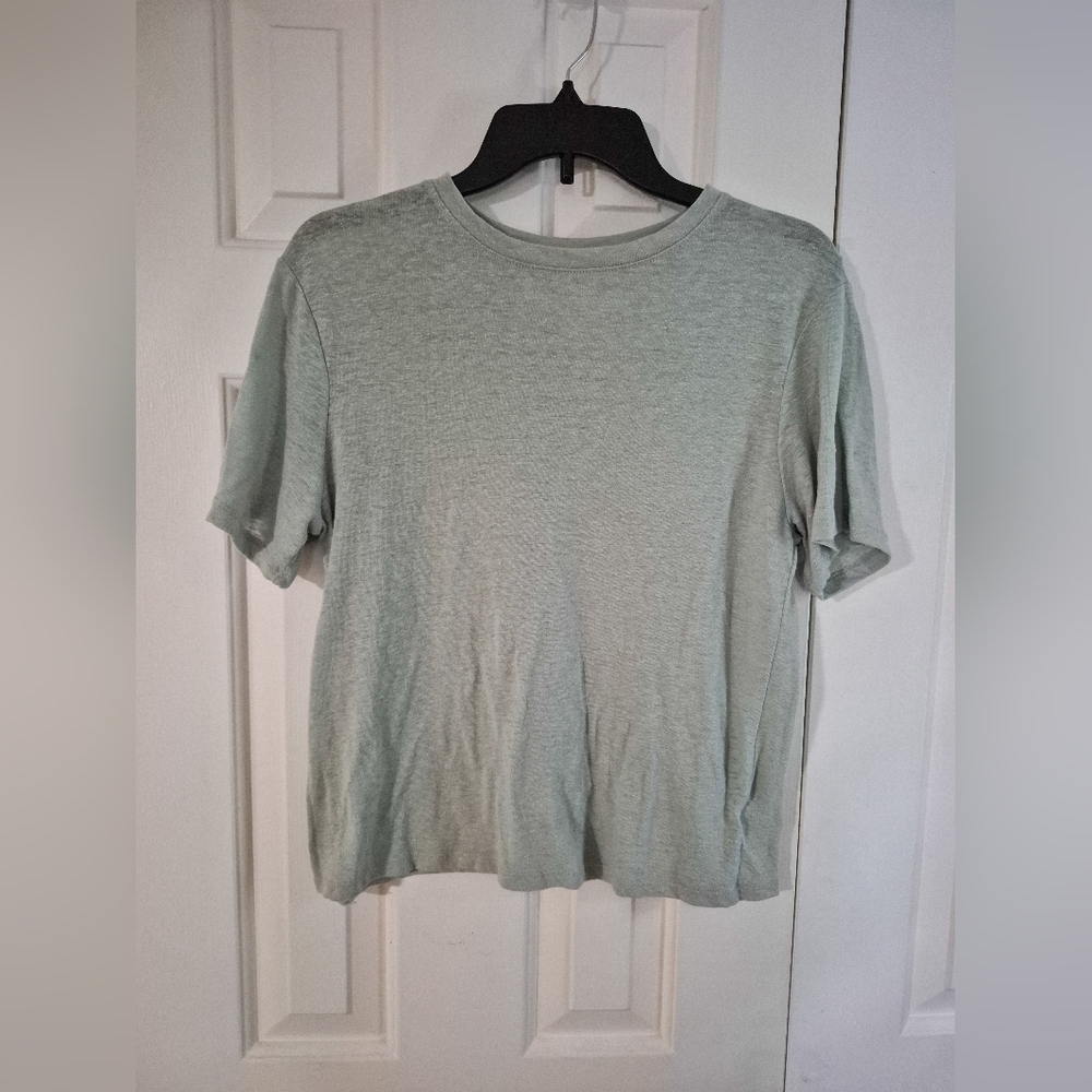 Silver Green Linen Tee